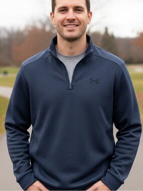 Under Armour Men's Navy Half-Zip Performance Pullover